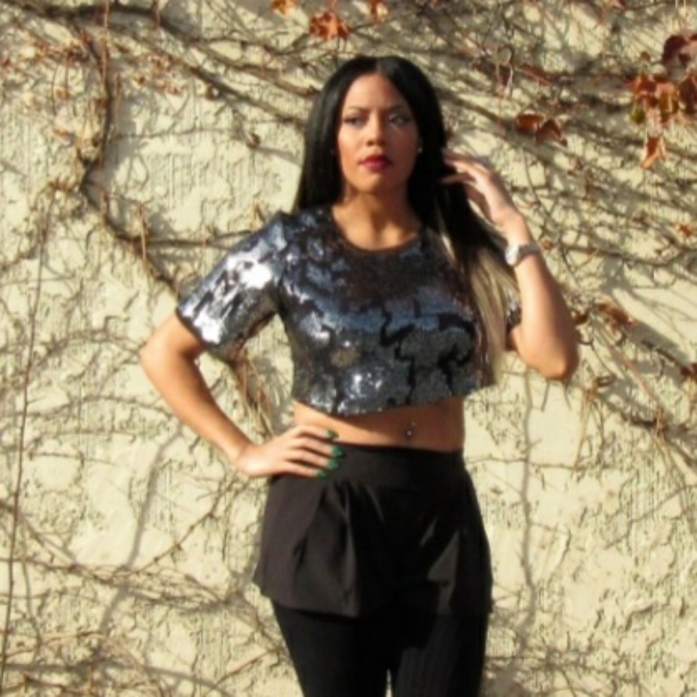 FURY Silver and Black Crop Top